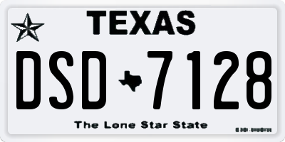 TX license plate DSD7128