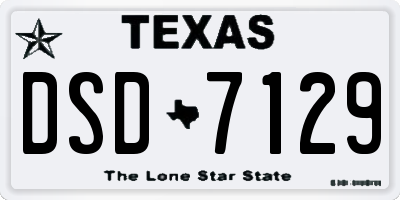 TX license plate DSD7129