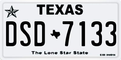 TX license plate DSD7133