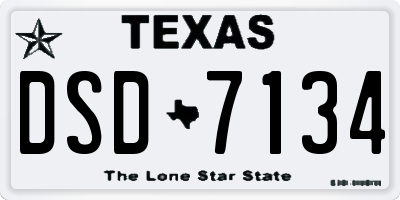 TX license plate DSD7134