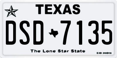TX license plate DSD7135