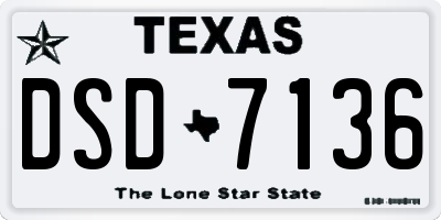 TX license plate DSD7136