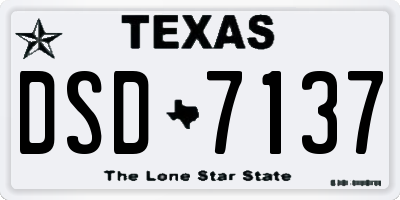 TX license plate DSD7137