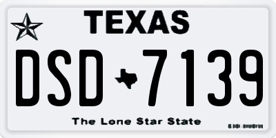 TX license plate DSD7139