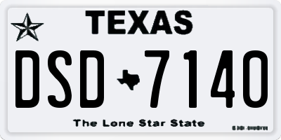 TX license plate DSD7140