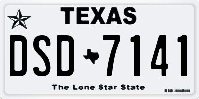 TX license plate DSD7141