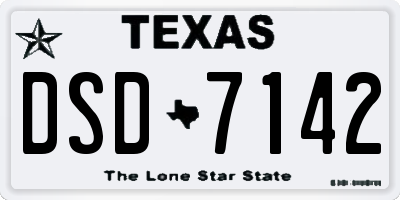 TX license plate DSD7142