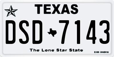 TX license plate DSD7143