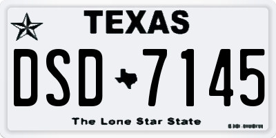 TX license plate DSD7145