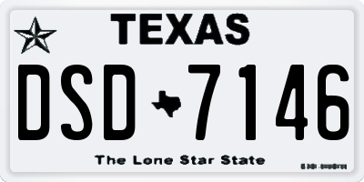 TX license plate DSD7146