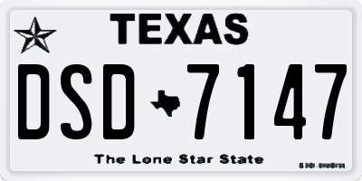 TX license plate DSD7147