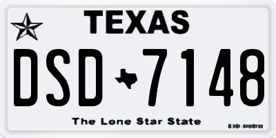 TX license plate DSD7148