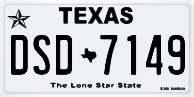TX license plate DSD7149