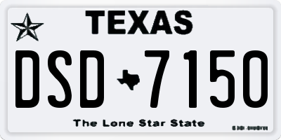 TX license plate DSD7150
