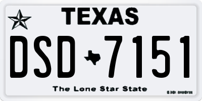 TX license plate DSD7151