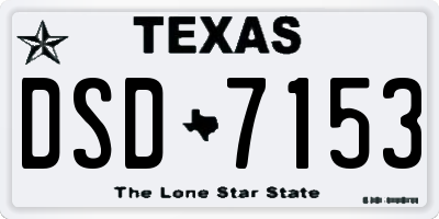 TX license plate DSD7153