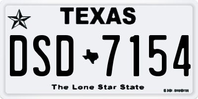 TX license plate DSD7154