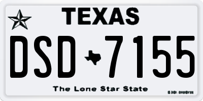 TX license plate DSD7155