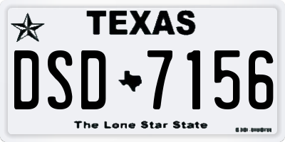 TX license plate DSD7156