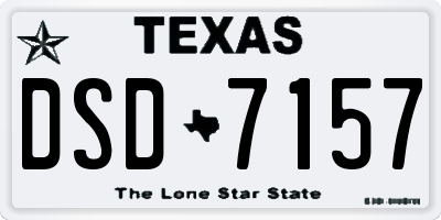 TX license plate DSD7157
