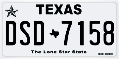 TX license plate DSD7158