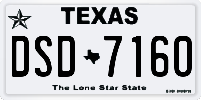 TX license plate DSD7160