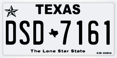 TX license plate DSD7161