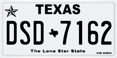 TX license plate DSD7162