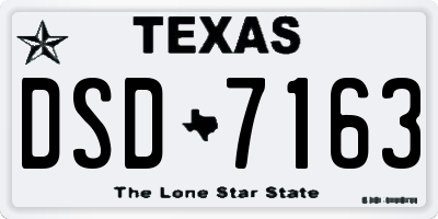 TX license plate DSD7163