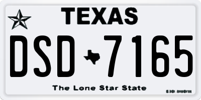 TX license plate DSD7165