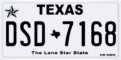 TX license plate DSD7168