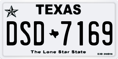 TX license plate DSD7169