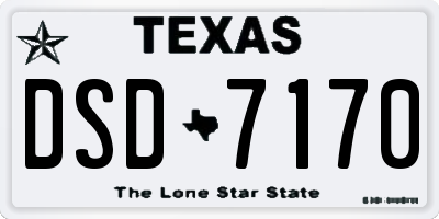 TX license plate DSD7170