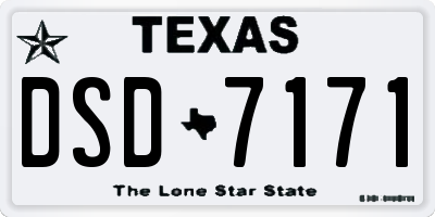 TX license plate DSD7171
