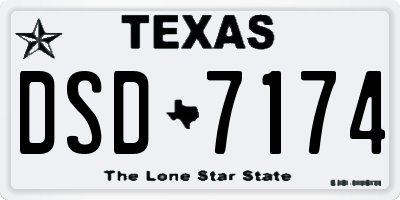 TX license plate DSD7174