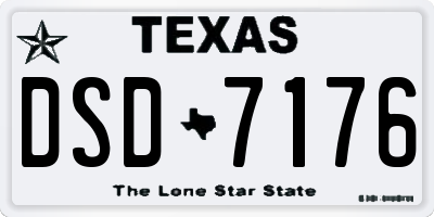 TX license plate DSD7176
