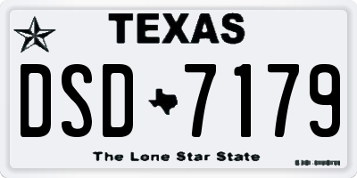 TX license plate DSD7179