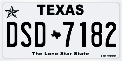 TX license plate DSD7182