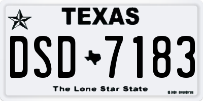 TX license plate DSD7183