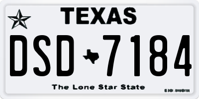TX license plate DSD7184