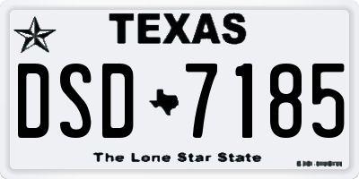 TX license plate DSD7185