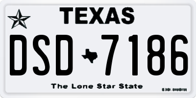 TX license plate DSD7186