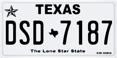 TX license plate DSD7187