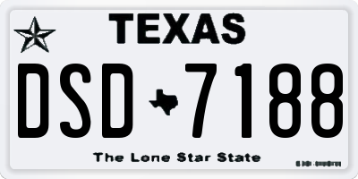 TX license plate DSD7188