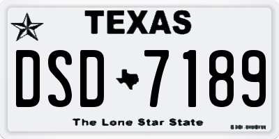 TX license plate DSD7189