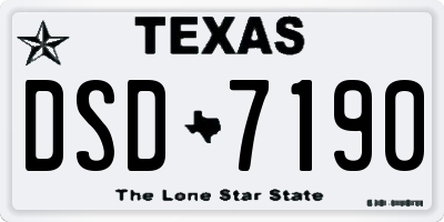 TX license plate DSD7190