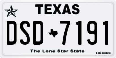 TX license plate DSD7191