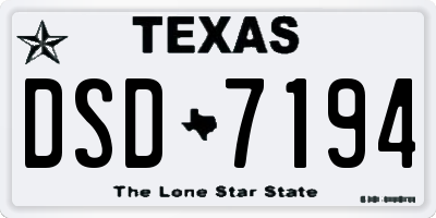 TX license plate DSD7194