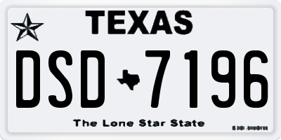TX license plate DSD7196