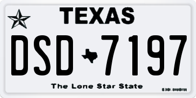 TX license plate DSD7197